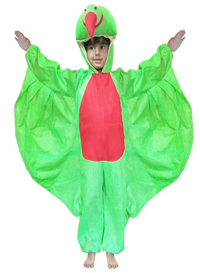 Fancy Agents Parrot Bird Costume for Kids | Animal Dress for Boys & Girls | Halloween, School Annual Function, Theme, Cosplay - Green (4-5 Years) - Image 3